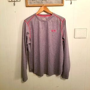 Underarmour Heat Gear Loose Long Sleeve T-Shirt L Gray and Black